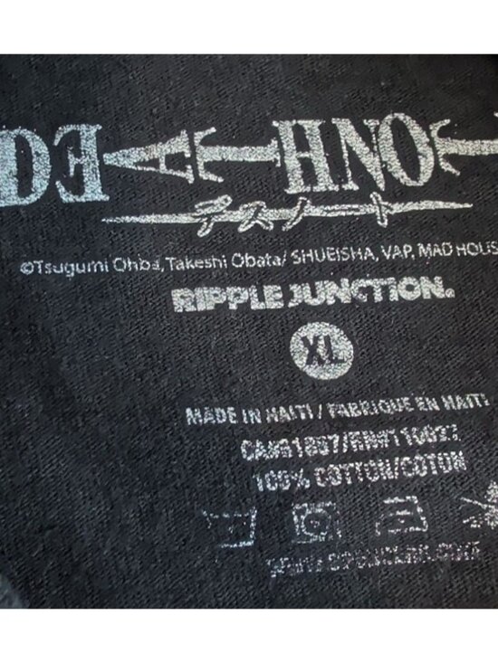 Vintage Y2K Ripple Junction Death Note T-shirt Tee XL Black Ryuk Anime Manga 00s - Picture 4 of 9